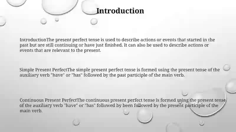 Present Perfect 2
