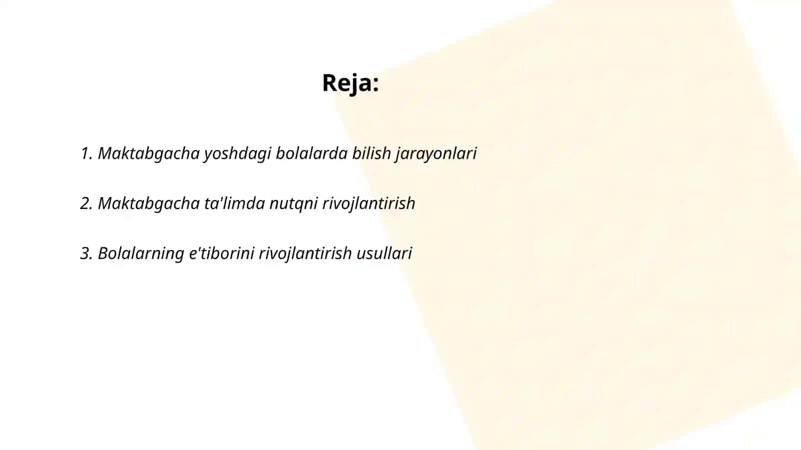 Maktabgacha tarbiya davrida bilish jarayonlari va nutqning rivojlanish qonuniyatlari 2