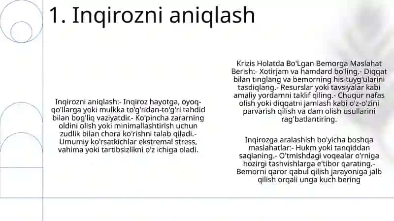 Krizis Holatda Bo'Lgan Bemorga Maslahat Berish 2