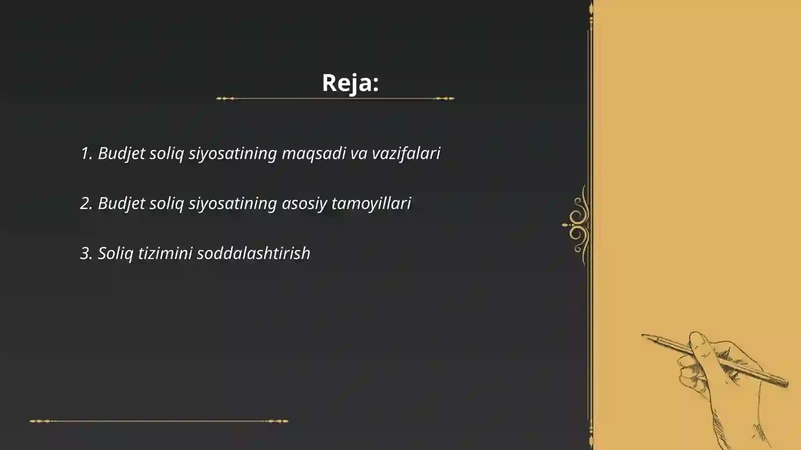 Budjet soliq siyosati 2