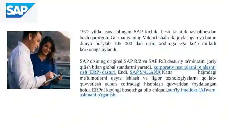 SAP dasturiga kirish 2