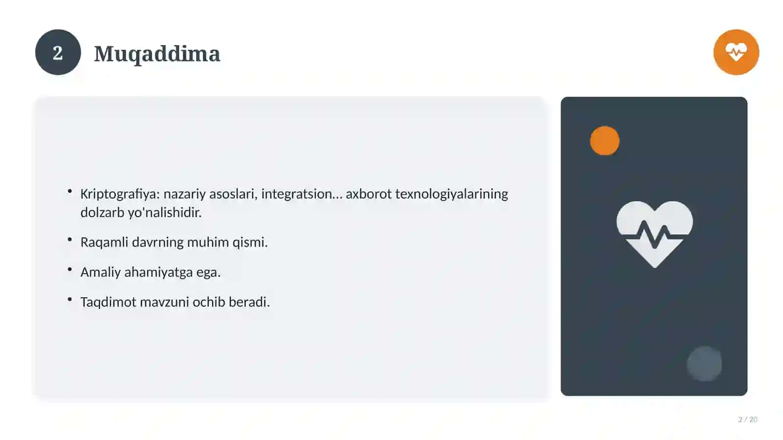 Kriptografiya: nazariy asoslari, integratsion yondashuvda (Amaliyot hisoboti) 2