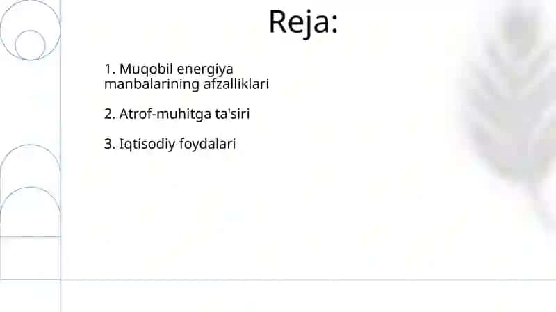 Muqobil energiya manbalarining avzalliklari 2