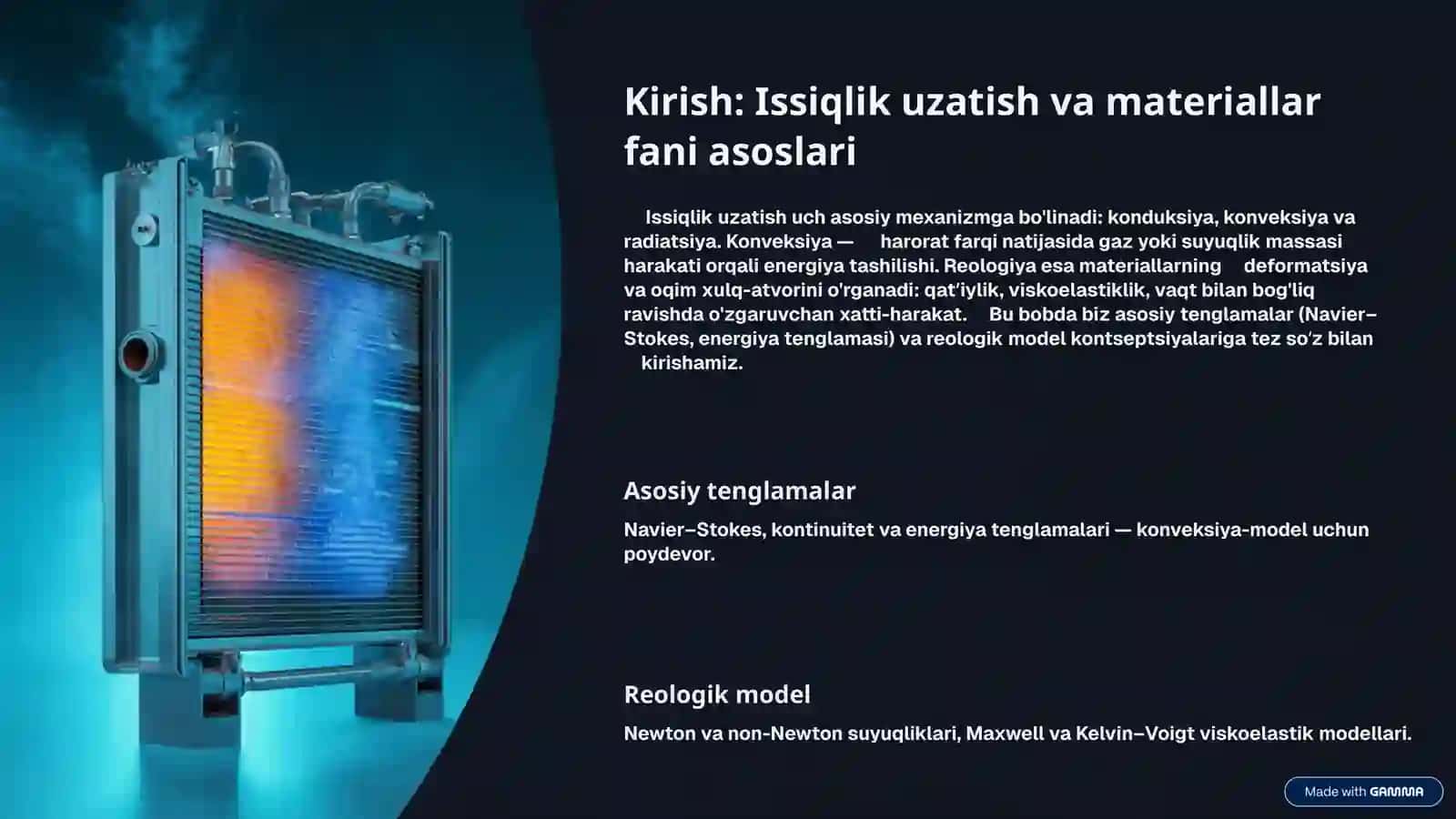 Issiqlik konveksiyasi va reologik xususiyatlar chuqur tahlil 2