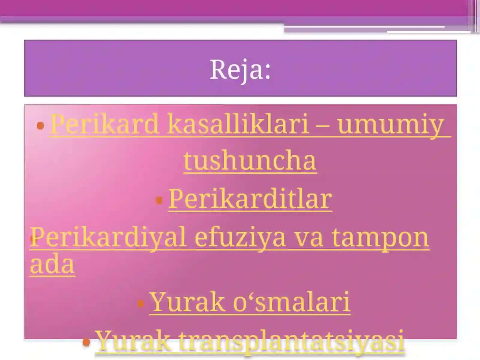 Perikardkasalliklari - Umumiy Tushuncha 2