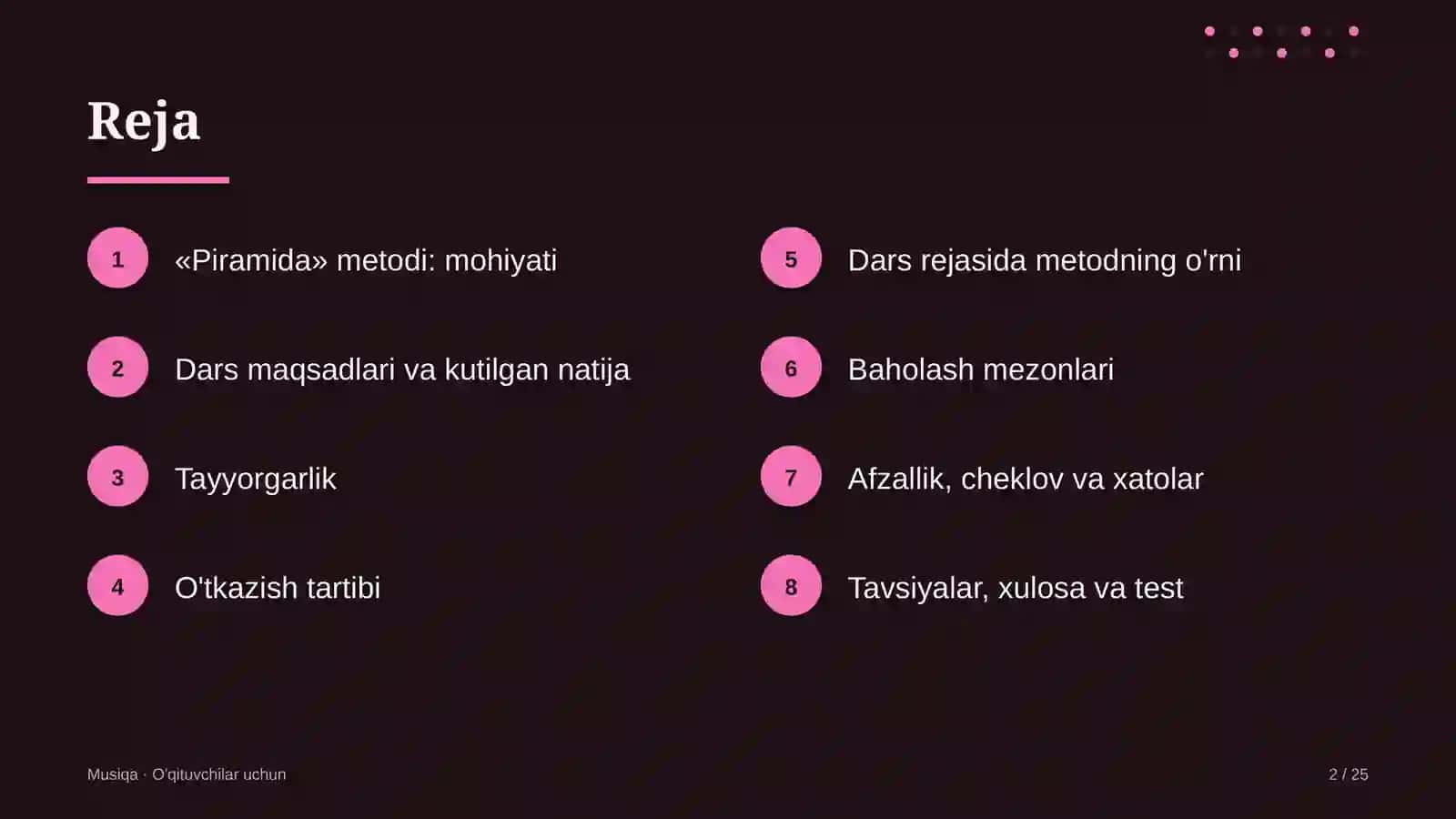 musiqa darslarida piramida metodidan foydalanish 2599 2