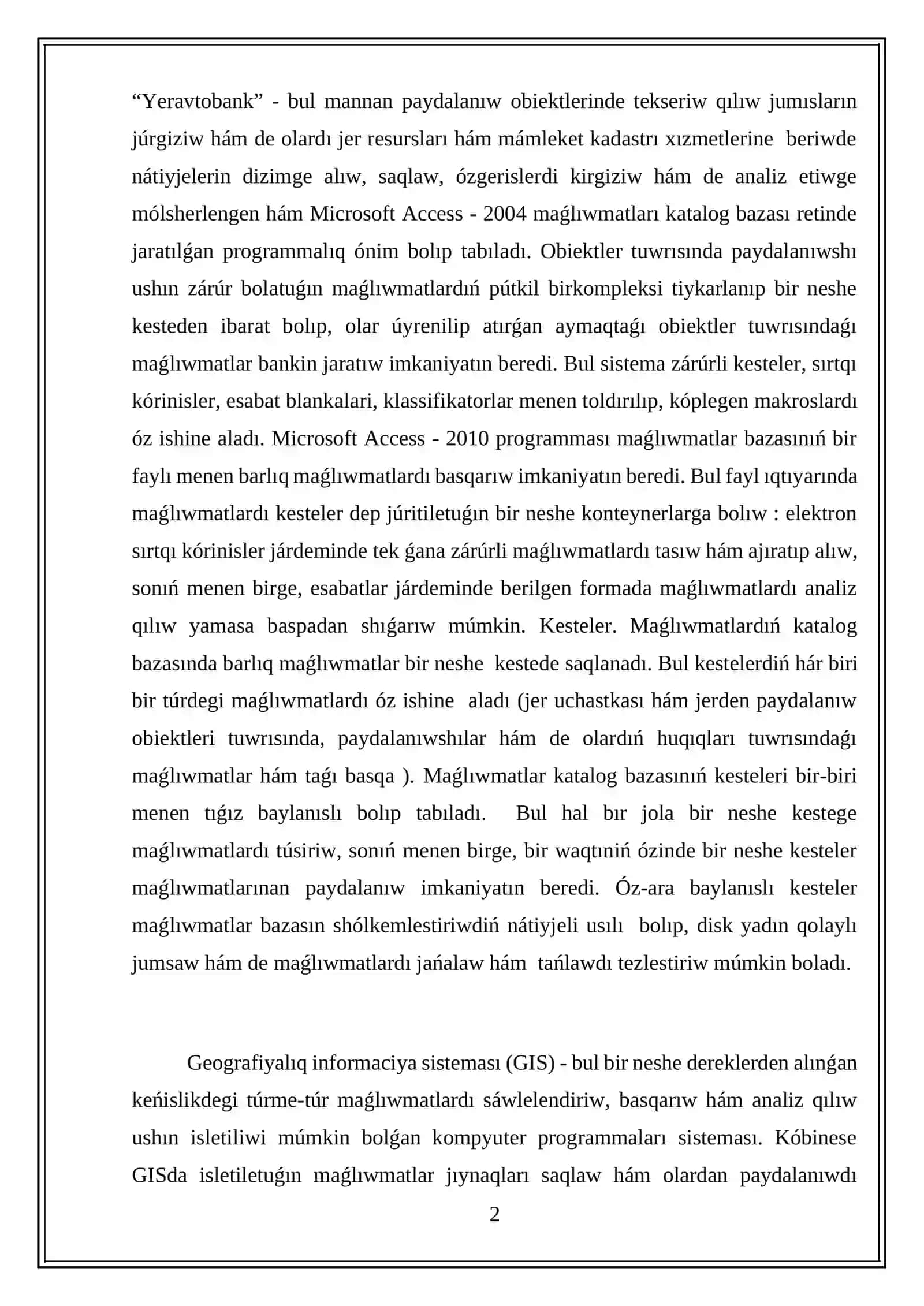 Mag’lumatlardi saqlaw sistemasi 2