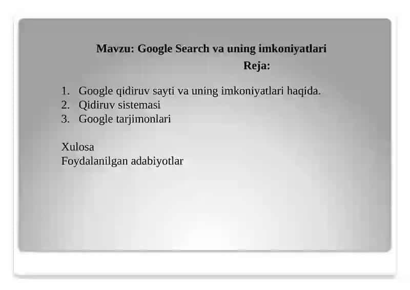 Google Search va uning imkoniyatlari 2
