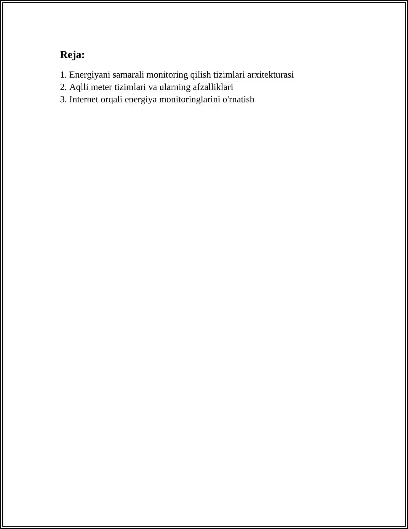 ENERGIYANI AVTOMATIK MONITORING QILISH TIZIMLARINI LOYIHALASH 2