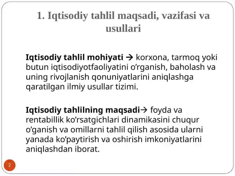 Korxonaning ichki muhitini tahlil qilish 2