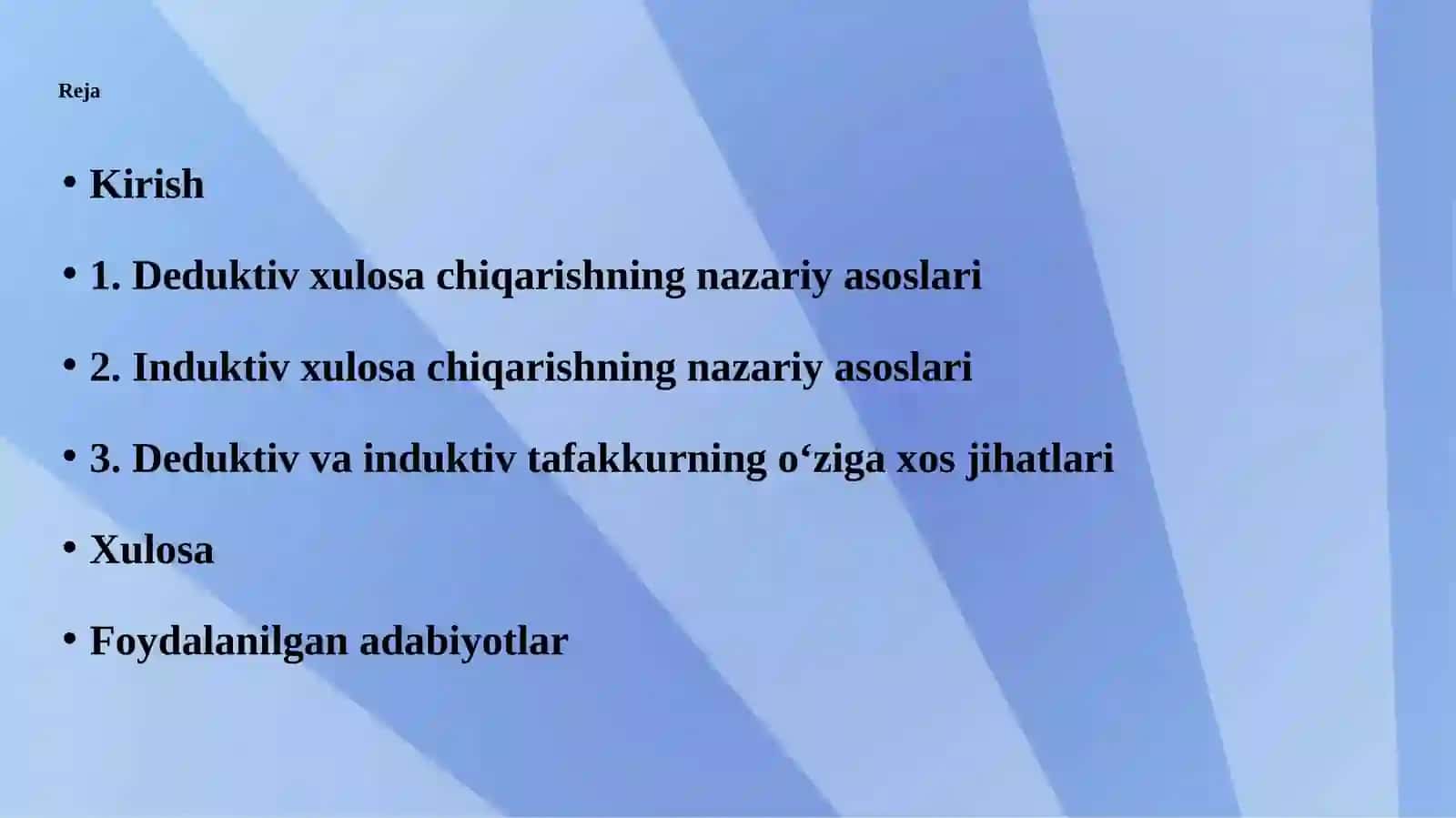 Deduktiv va induktiv xulosa chiqarishning o‘ziga xos tomonlari 2