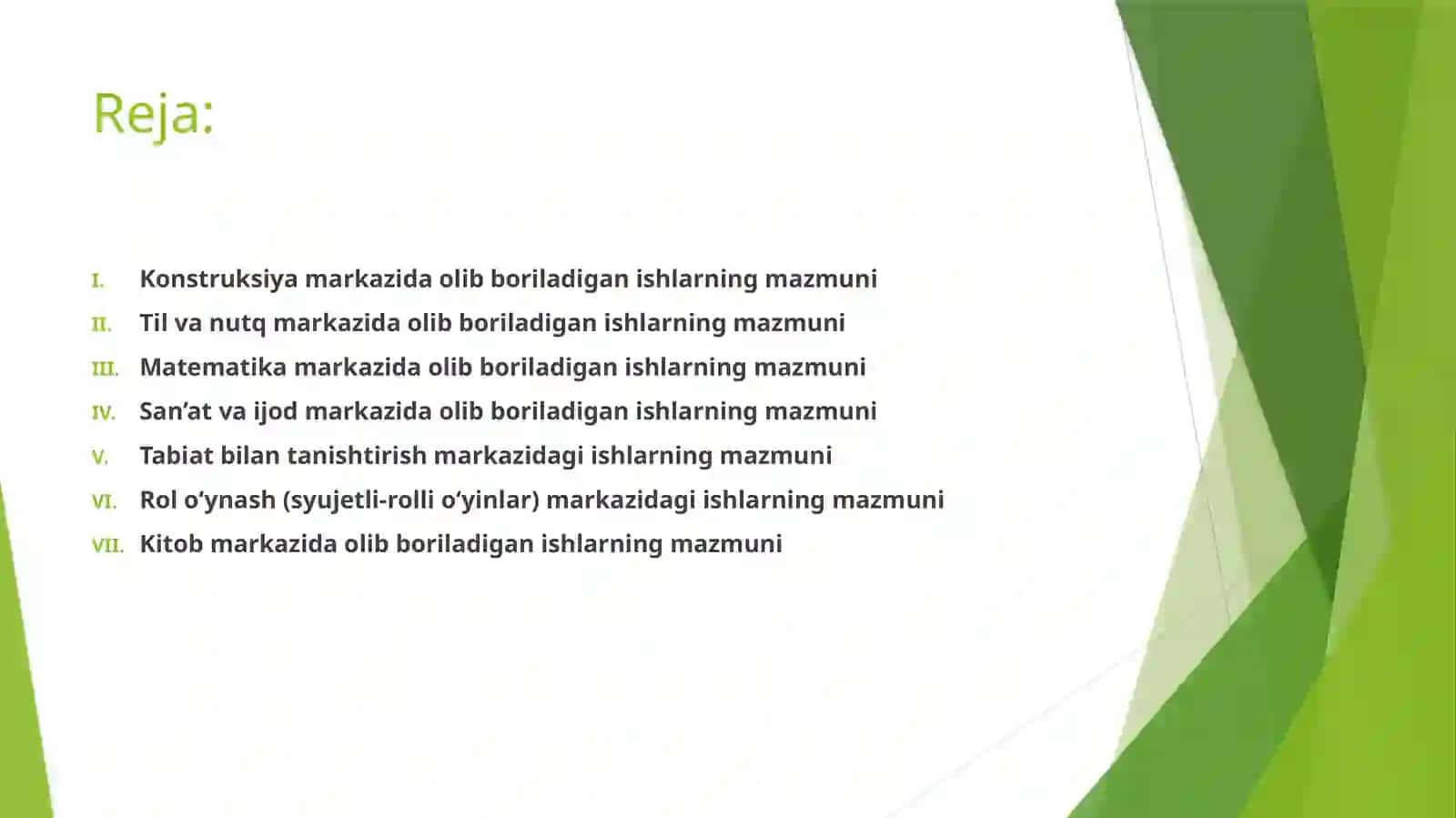 Maktabgacha ta’limdagi markazlarda olib boriladigan ishlarning mazmuni 2