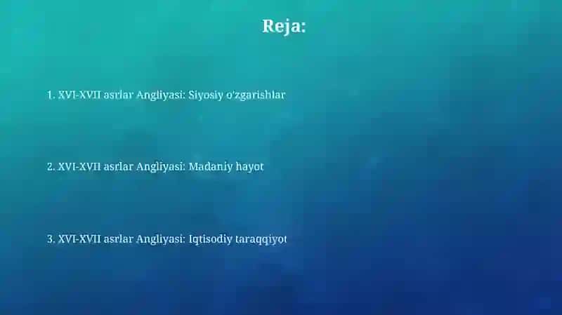 XVI-XVII asrlarda Angliya 2