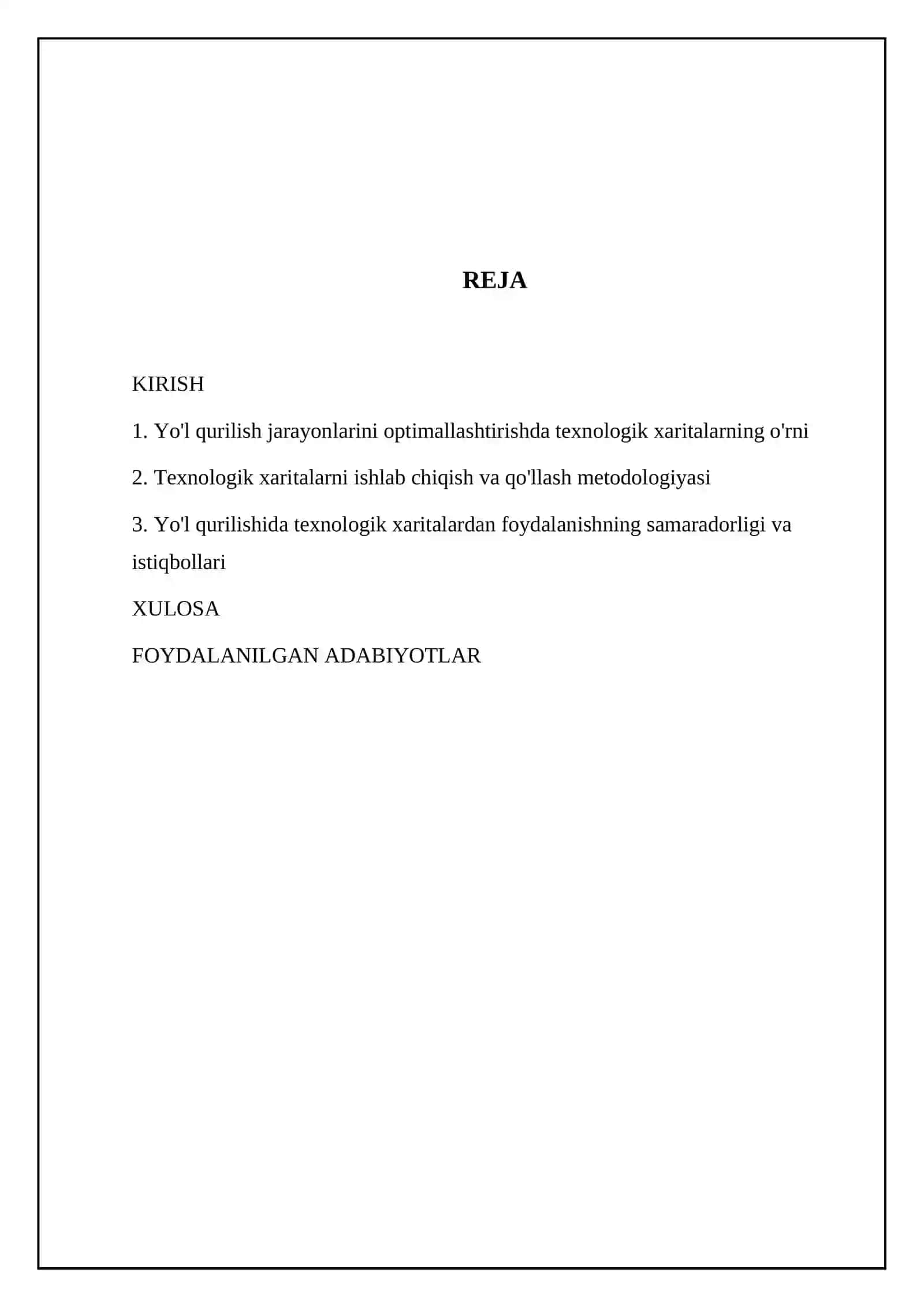 Yo’l qurish ishlarini olib borishning texnologik xaritalari 2