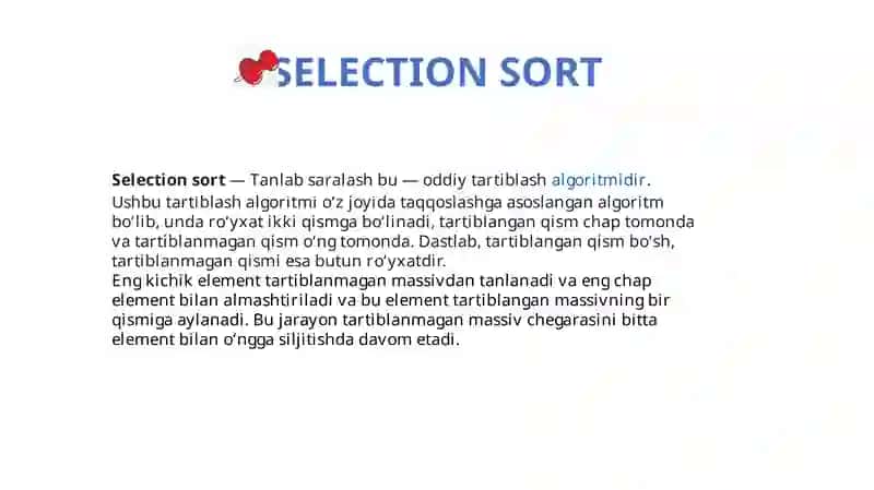 SELECTION SORT 2