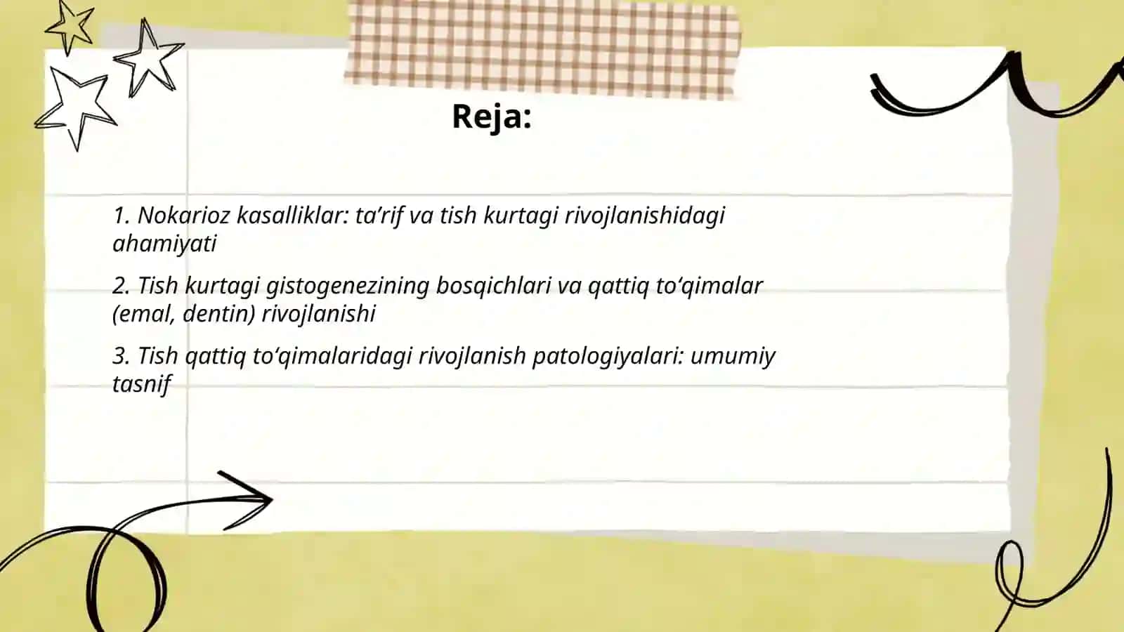 Tish chiqqunga qadar (tish kurtagi rivojlanish gistogenezida) tish qattiq toʼqimalarida paydo boʼladigan nokarioz kasalliklar 2