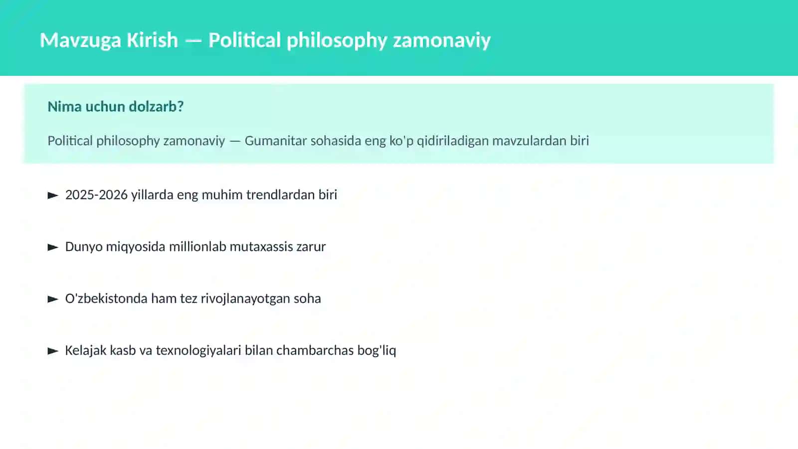 Political philosophy zamonaviy 2