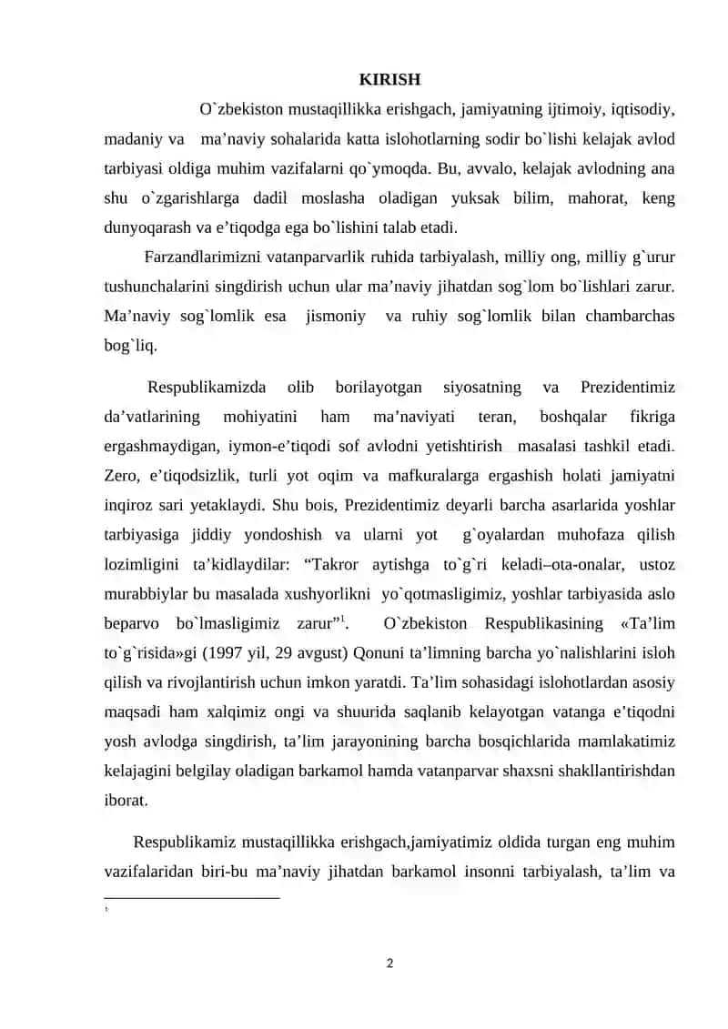 Vatan sajdagoh kabi muqaddasdir mavzusidagi tarbiyaviy tadbir ssenariysi 2