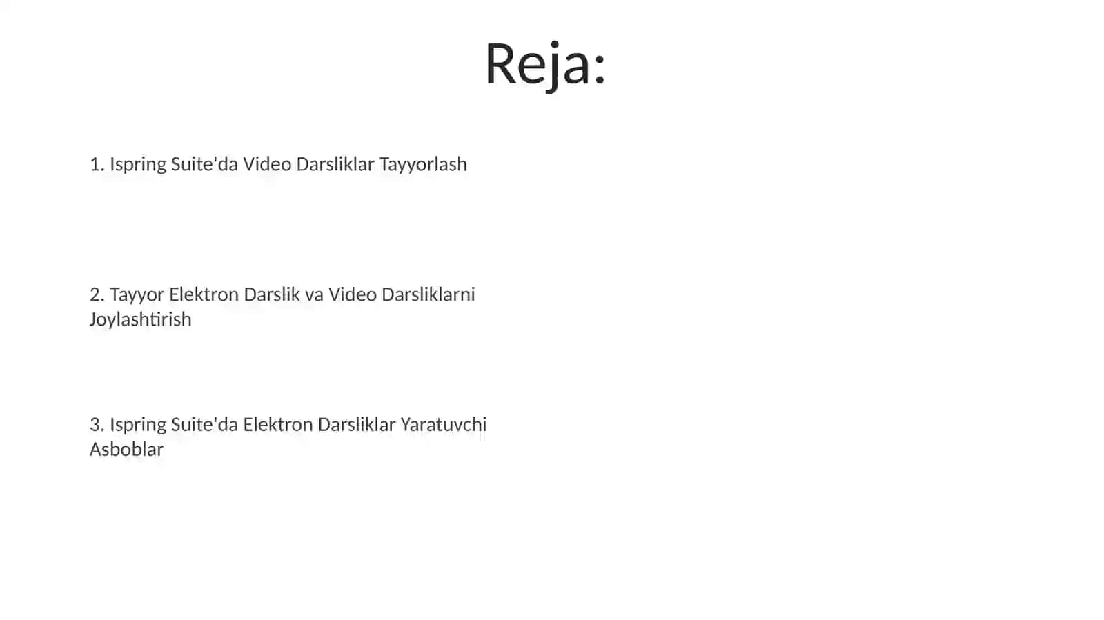 Ispring Suite yordamida elektron darsliklar va vidyo ma'ruzalar yaratish 2