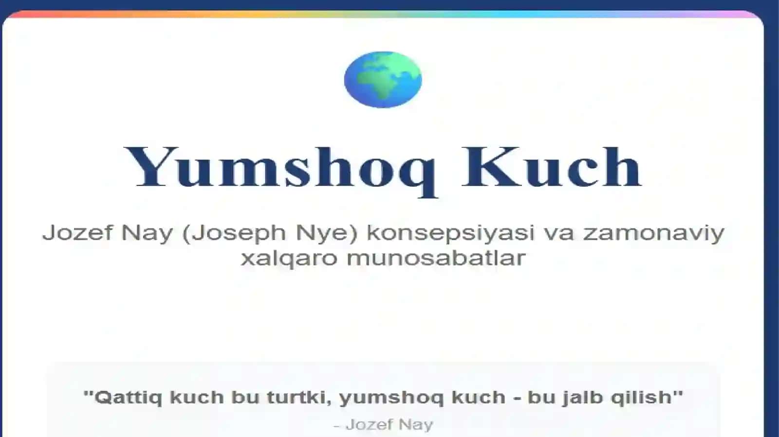 Jozef Nay “Yumshoq Kuch” asari 2