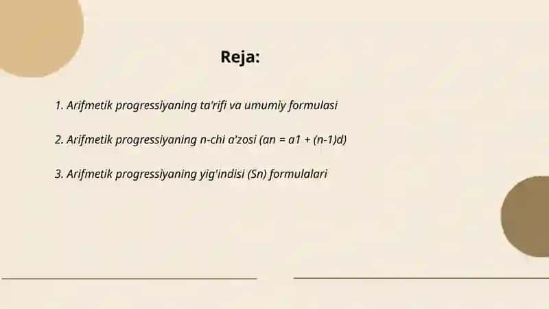 Arifmetik va geometrik progressiya 2