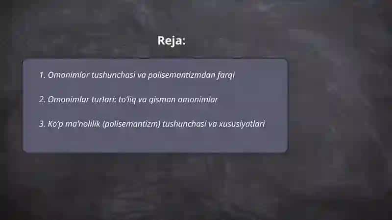 Omonimlar va polisemantizm 2