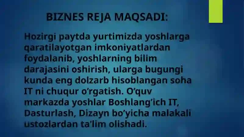 IT – STUDY YOSHLAR O’QUV MARKAZI 2