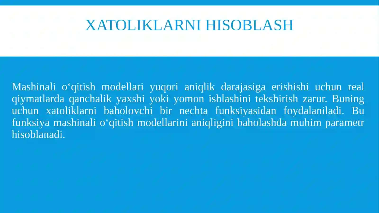Xatoliklarni hisoblash 2