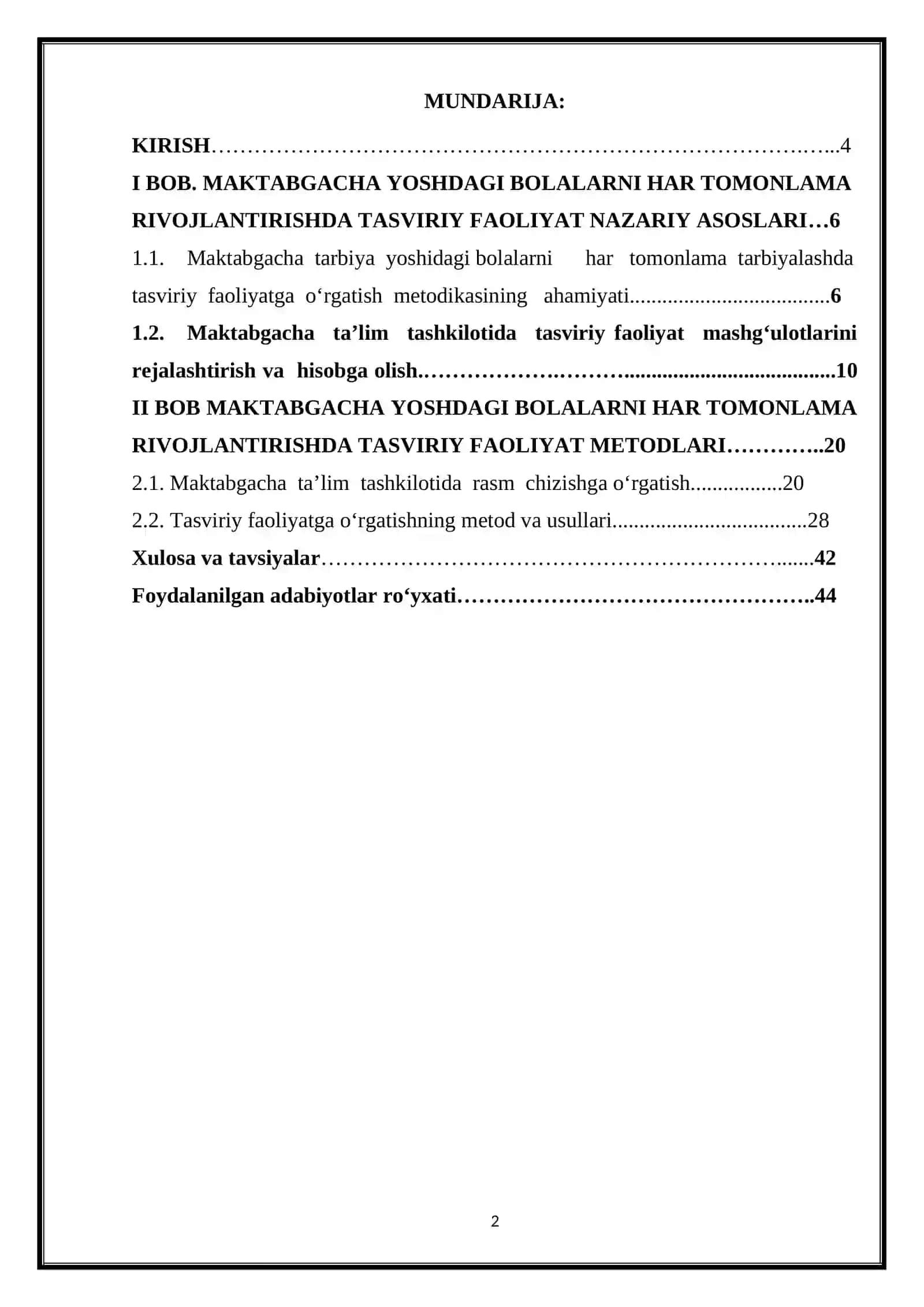 MAKTABGACHA YOSHDAGI BOLALARNI HAR TOMONLAMA RIVOJLANTIRISHDA TASVIRIY FAOLIYAT 2