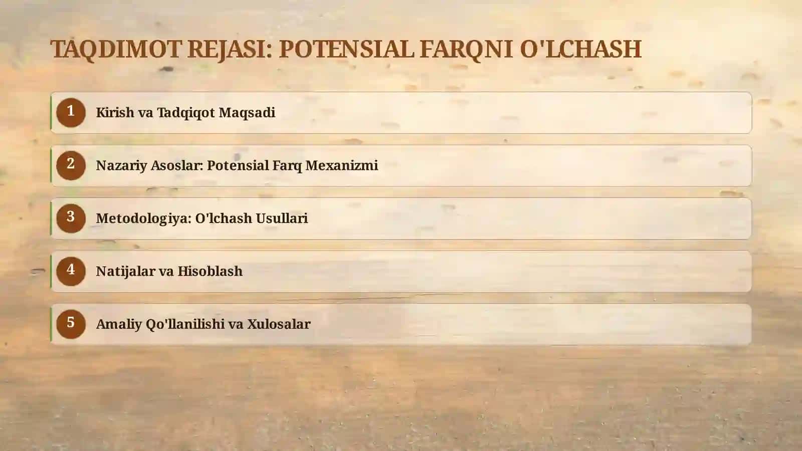 Xlorid kislota eritmalariaro yuzaga keladigan potensiallar farqini o'lchash va hisoblash 2