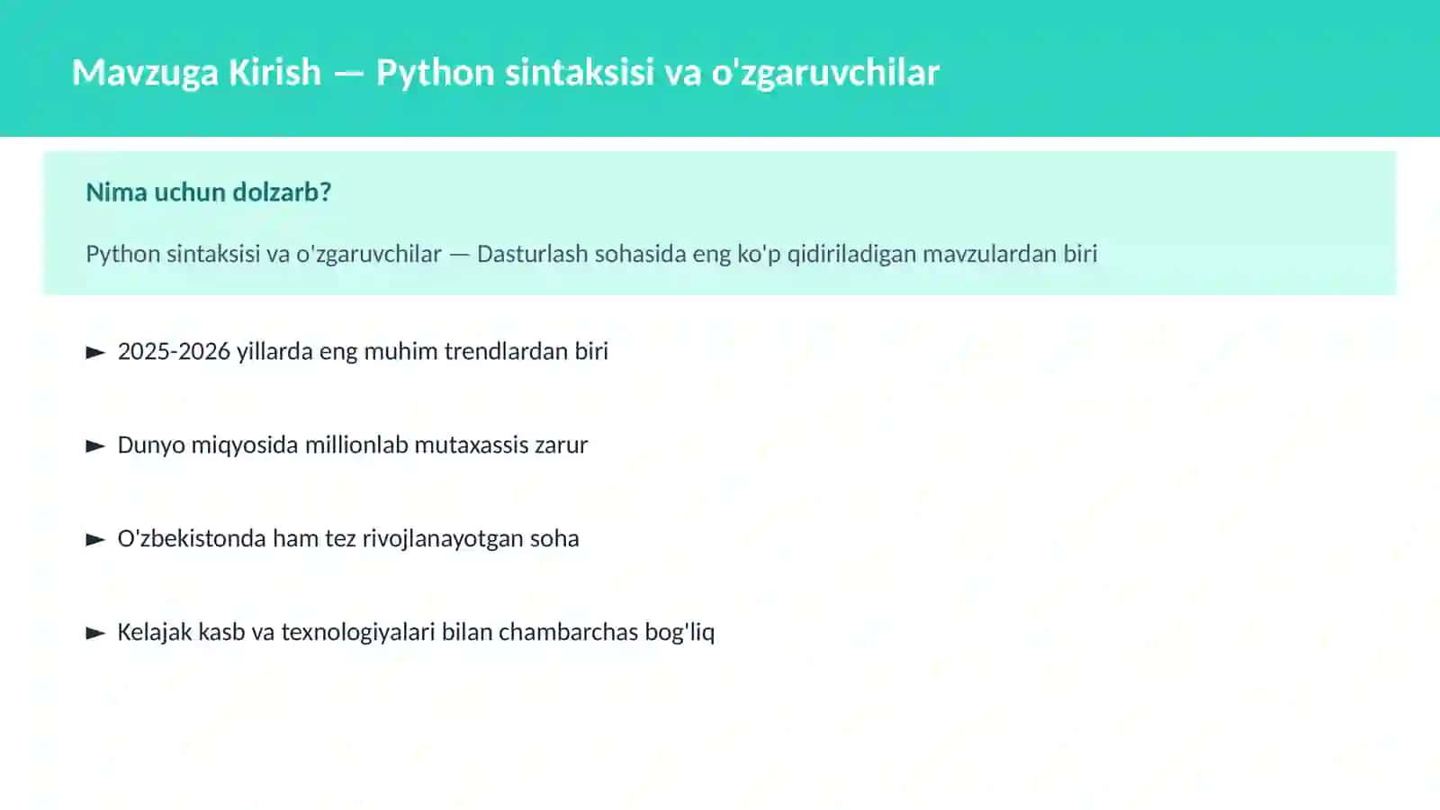 DASTURLASH | PYTHON DASTURLASH 2