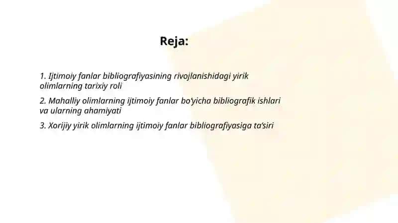Ijtimoiy fanlar bibliografiyasining rivojlanishida yirik olimlarning hissasi 2
