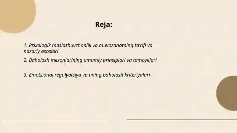 Psixologik moslashuvchanlik va muvozanatni baholash mezonlari 2