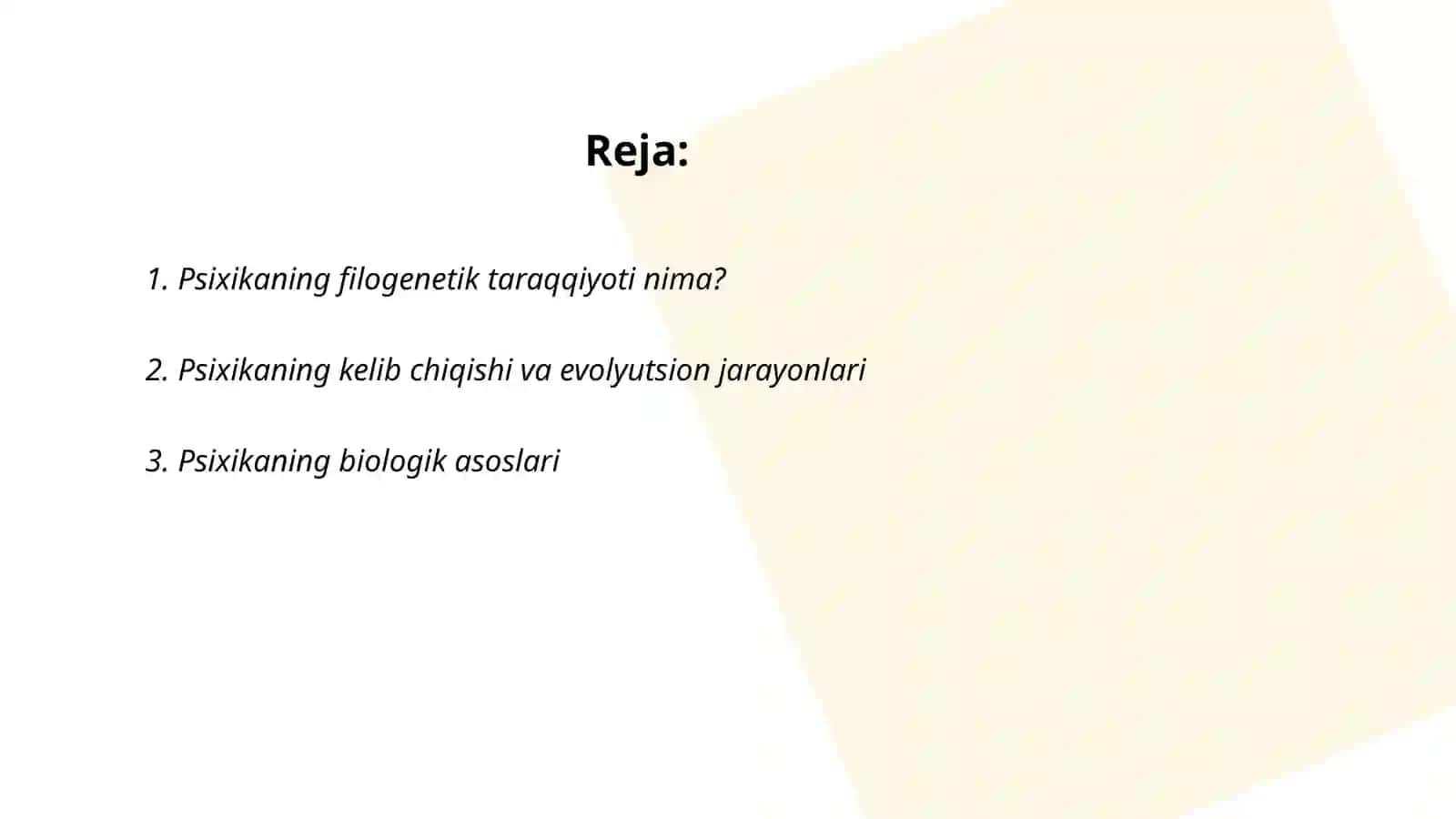 Psixikaning filogenetik taraqqiyoti taqdimot 2