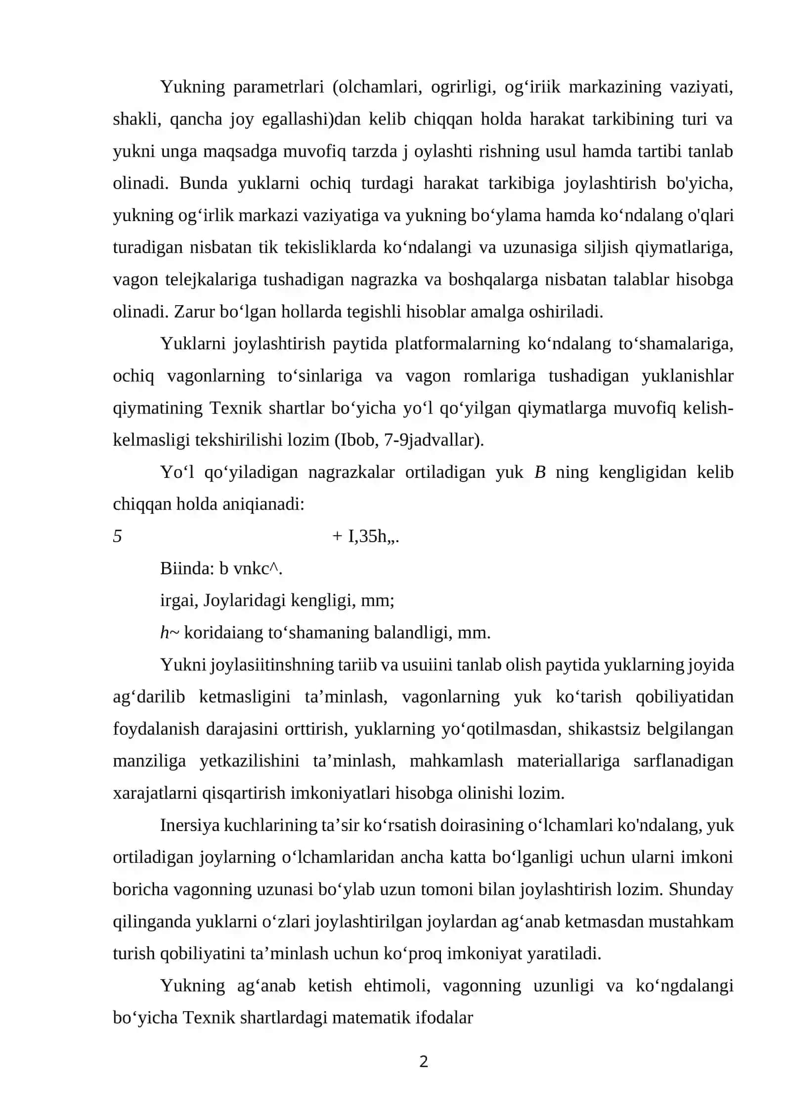 Yukni joylashtirish va mahkamlash 2