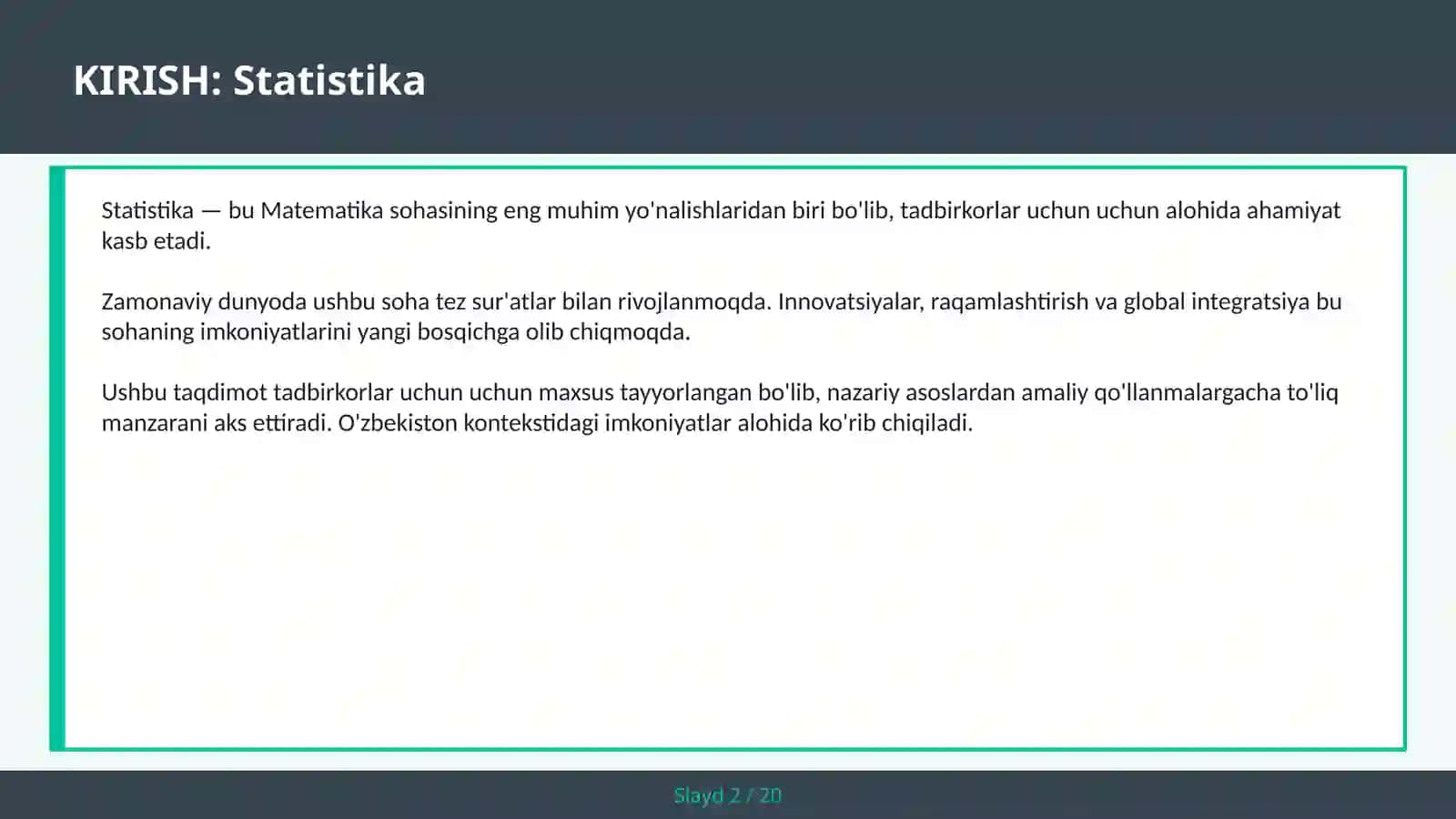 Statistika 2