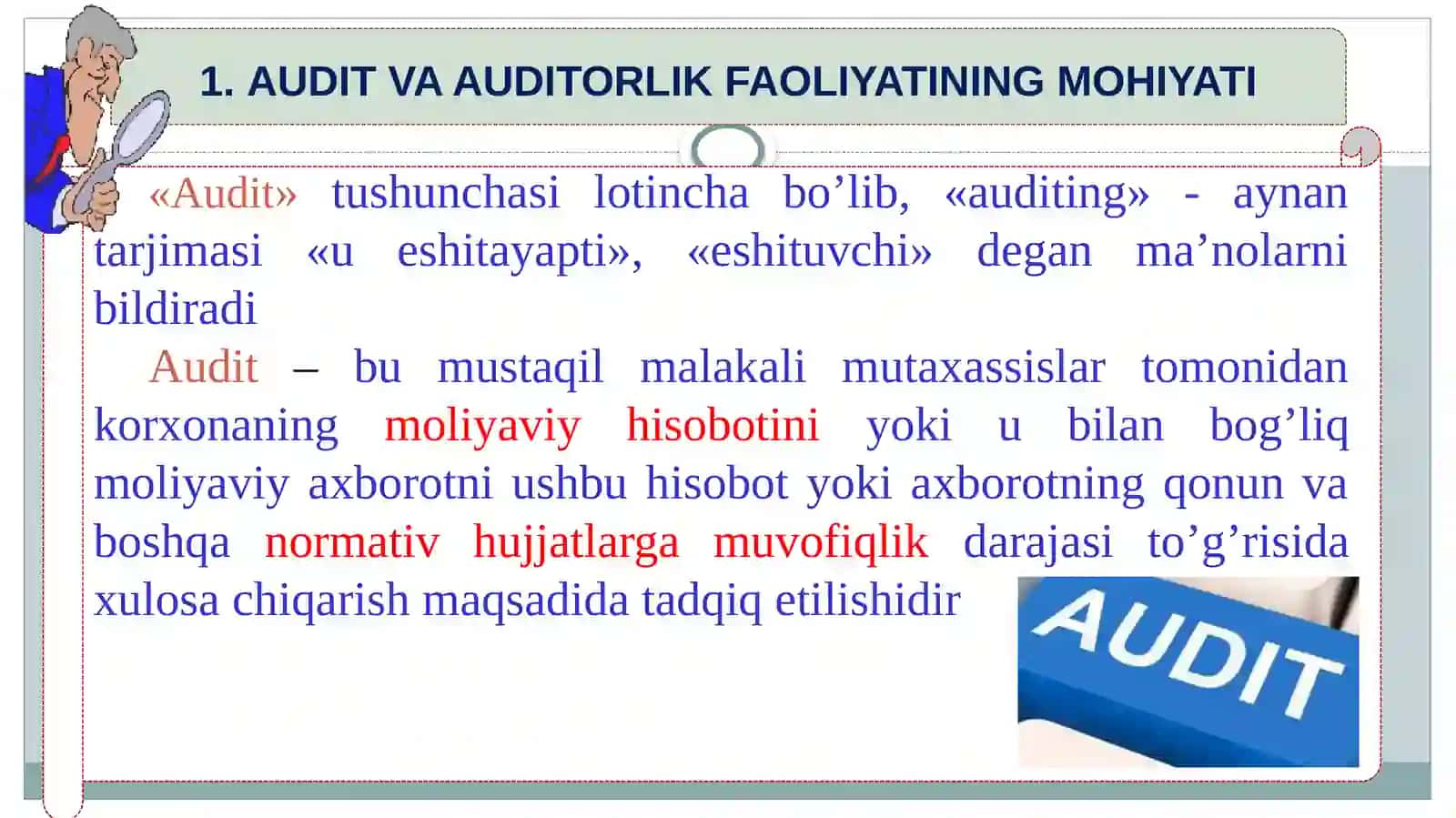 Audit va uning ishonchligi 2