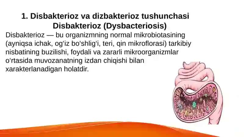 Disbakterioz va disbakteriozning zamonaviy
bakteriologik diagnostikasi 2