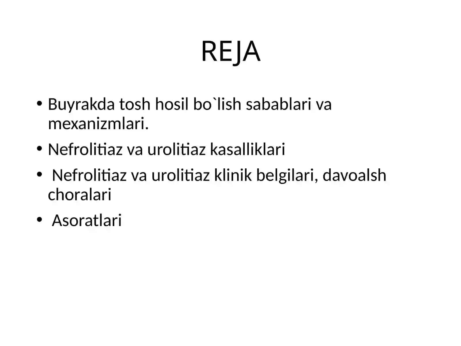 Buyrak tosh kasalligi hosil boʻlishi sabablari, klinikasi, davolash usullari 2