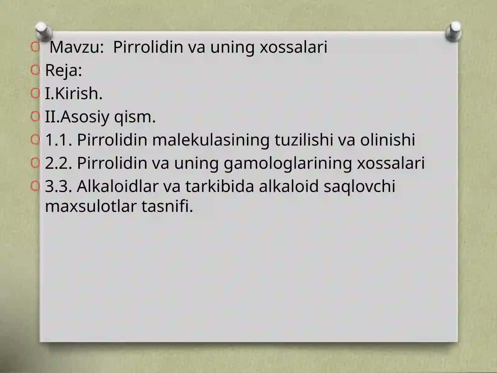 Pirrolidin va uning xossalari 2