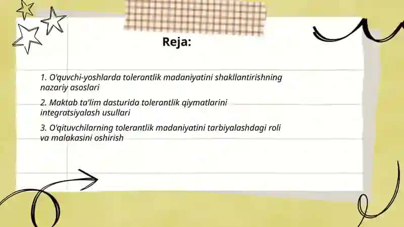 O'quvchi-yoshlarda tolerantlik madaniyatini shakllantirish 2