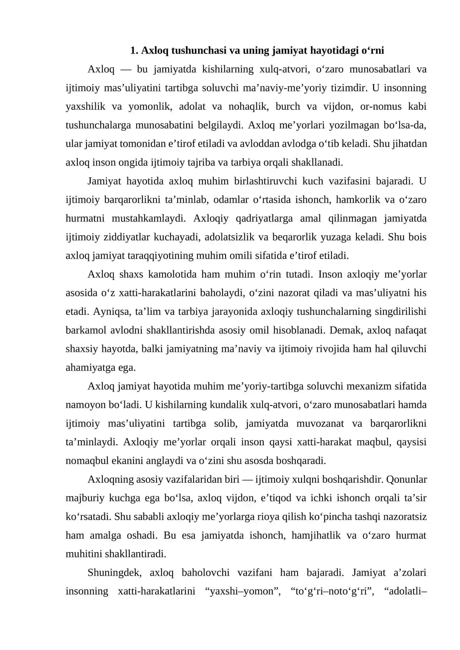 AXLOQNING UMUMINSONIY, MINTAQAVIY VA MILLIY XUSUSIYATLARI 2