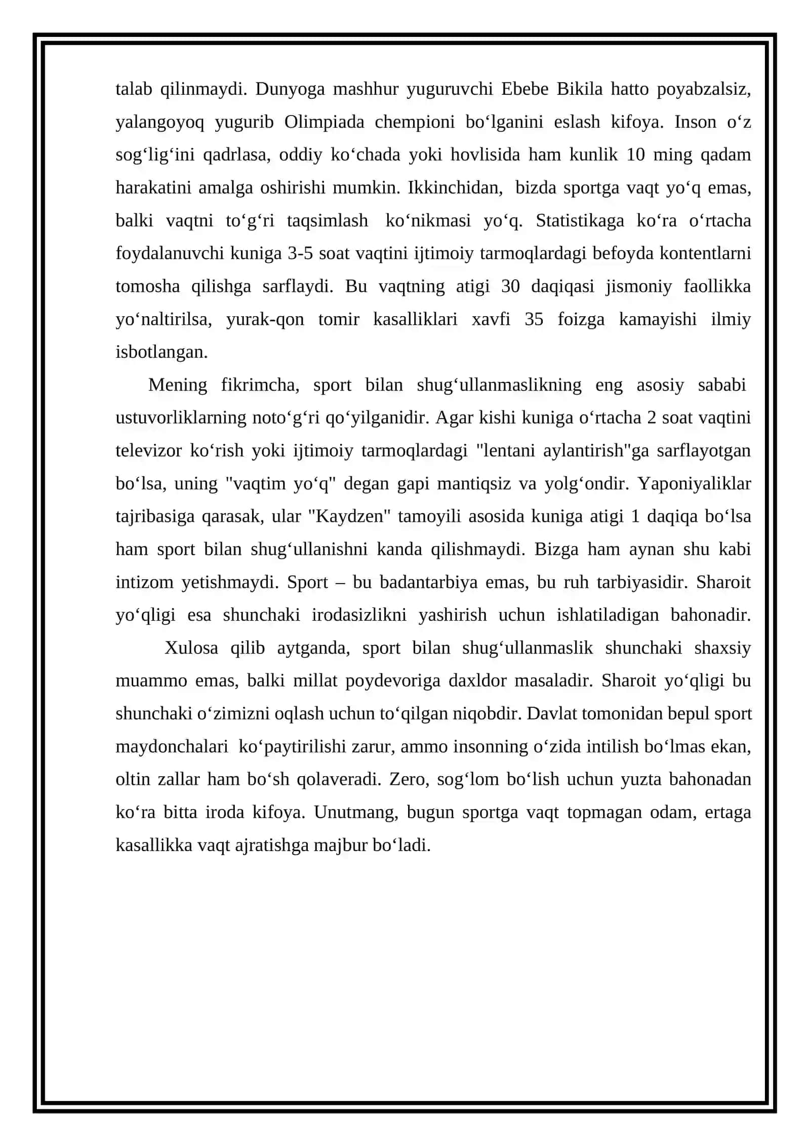 Sog‘lom tana – sog‘lom aql 2