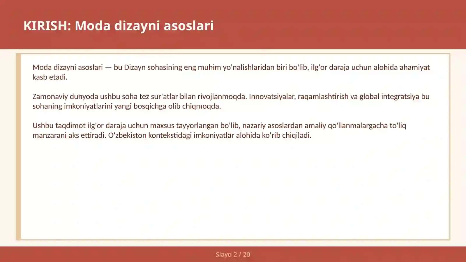 MODA DIZAYNI ASOSLARI 2