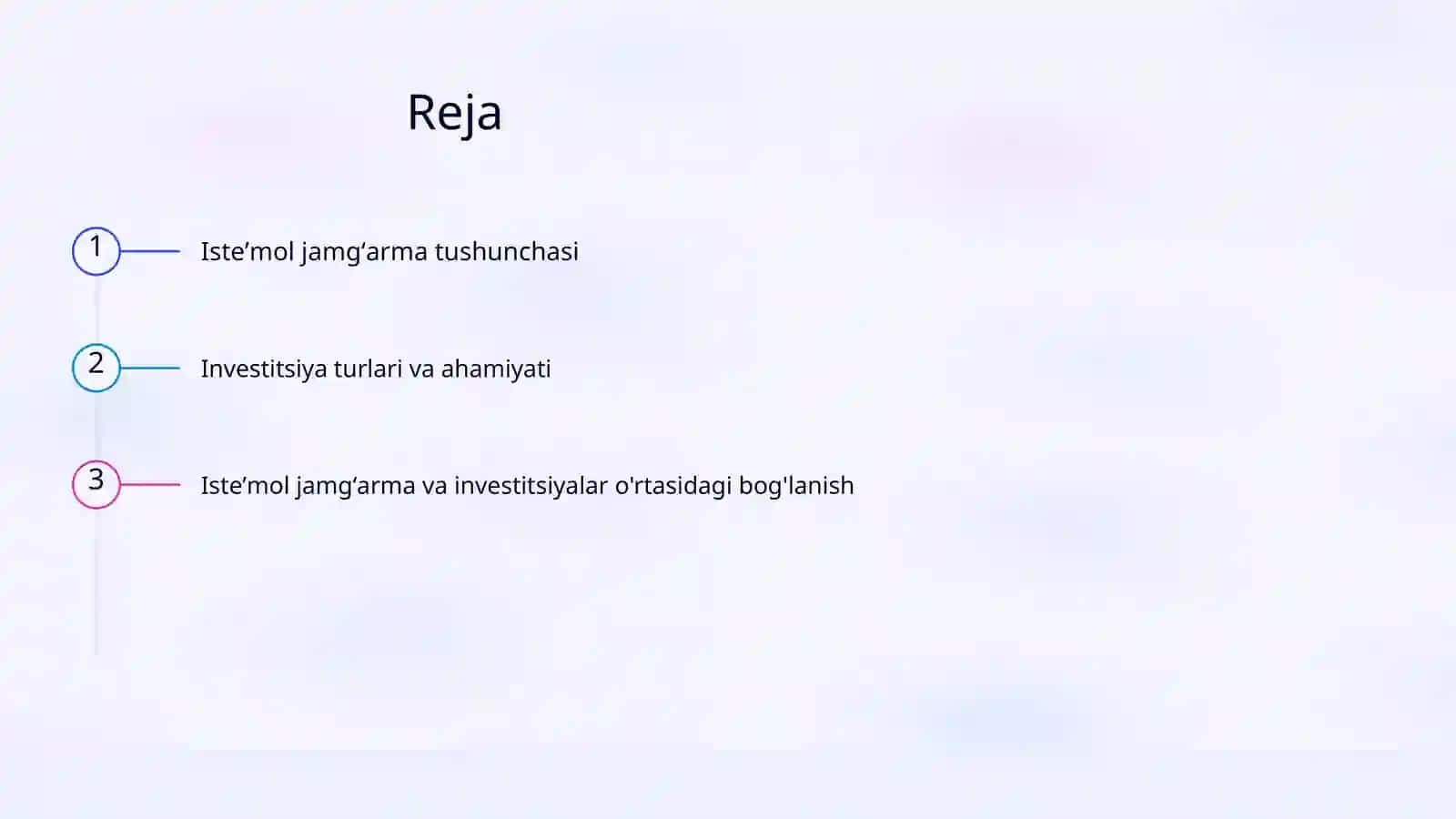 Isteʼmol jamgʻarma va investitsiyalar 2