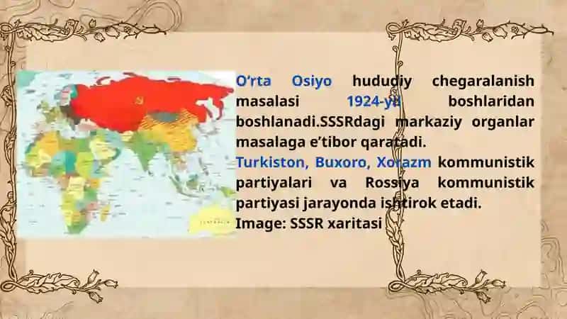 O‘RTA OSIYODA HUDUDIY CHEGARALANISH 2