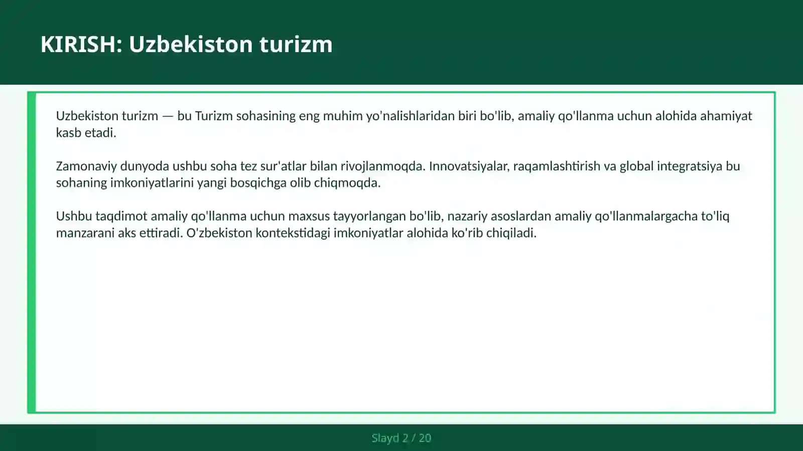 Uzbekiston turizm 2