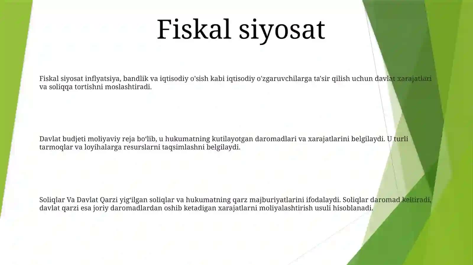 Davlat Budjeti, Soliqlar Va Davlat Qarzi 2