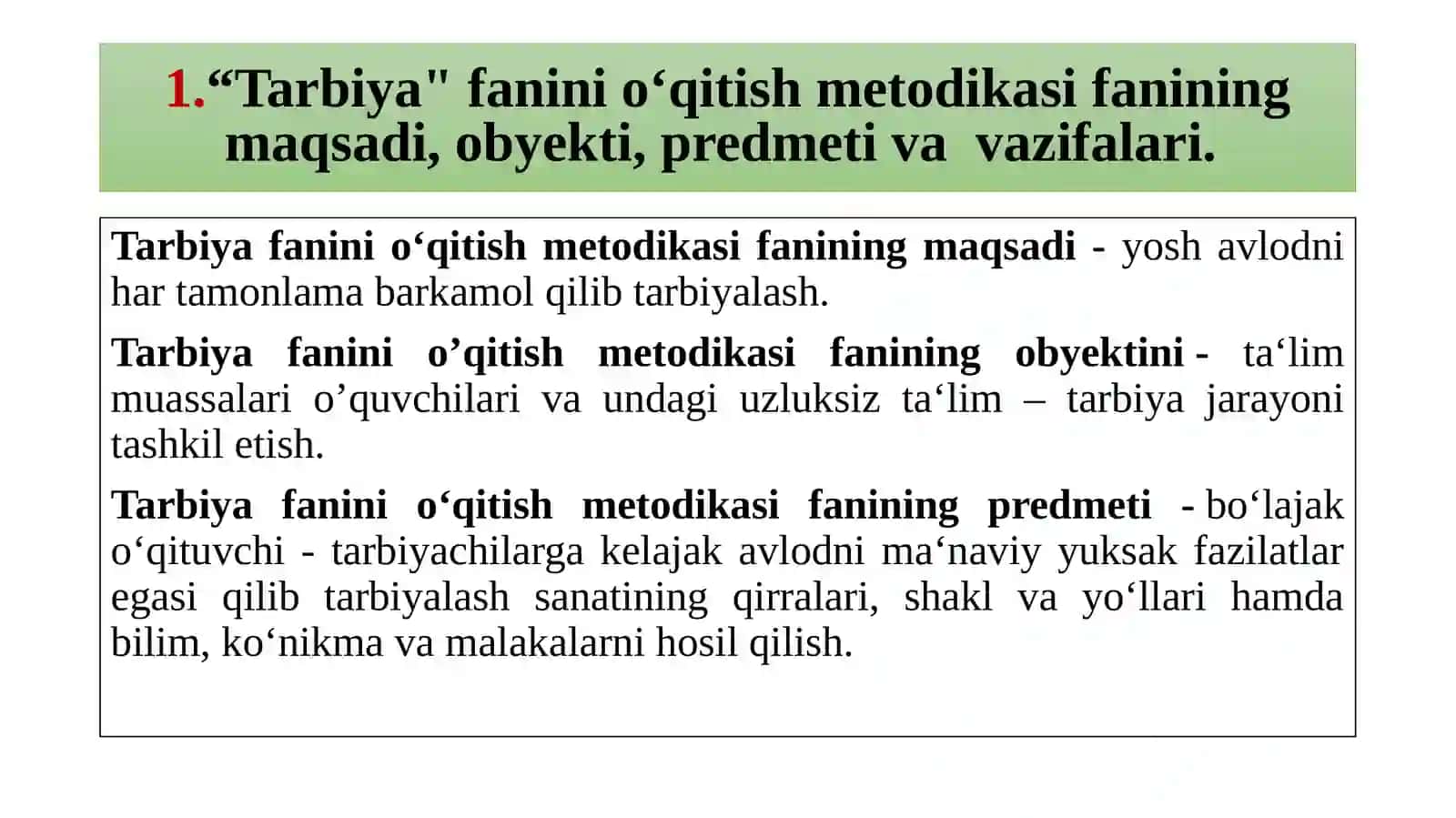 Tarbiya fanini o‘qitish metodikasi 2