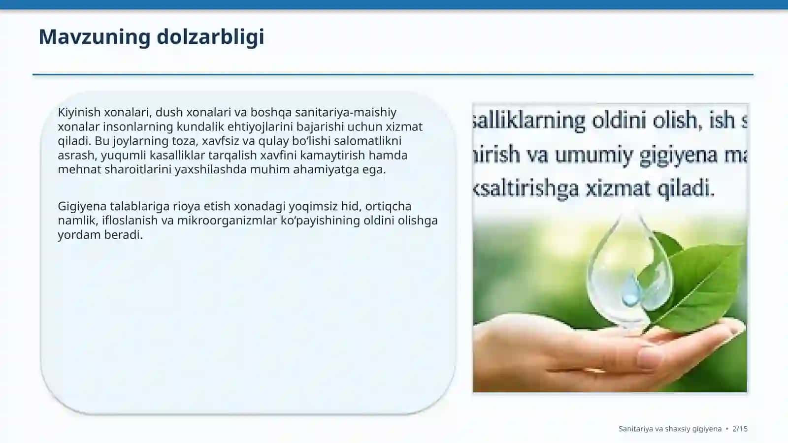 Kiyinish xonalari, dush xonalari va sanitariya-maishiy xonalar gigiyenasi 2